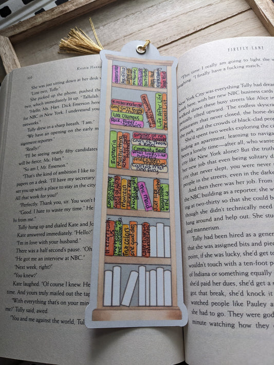 Bookshelf Book Tracker Bookmark - Reading Log for Bookworms
