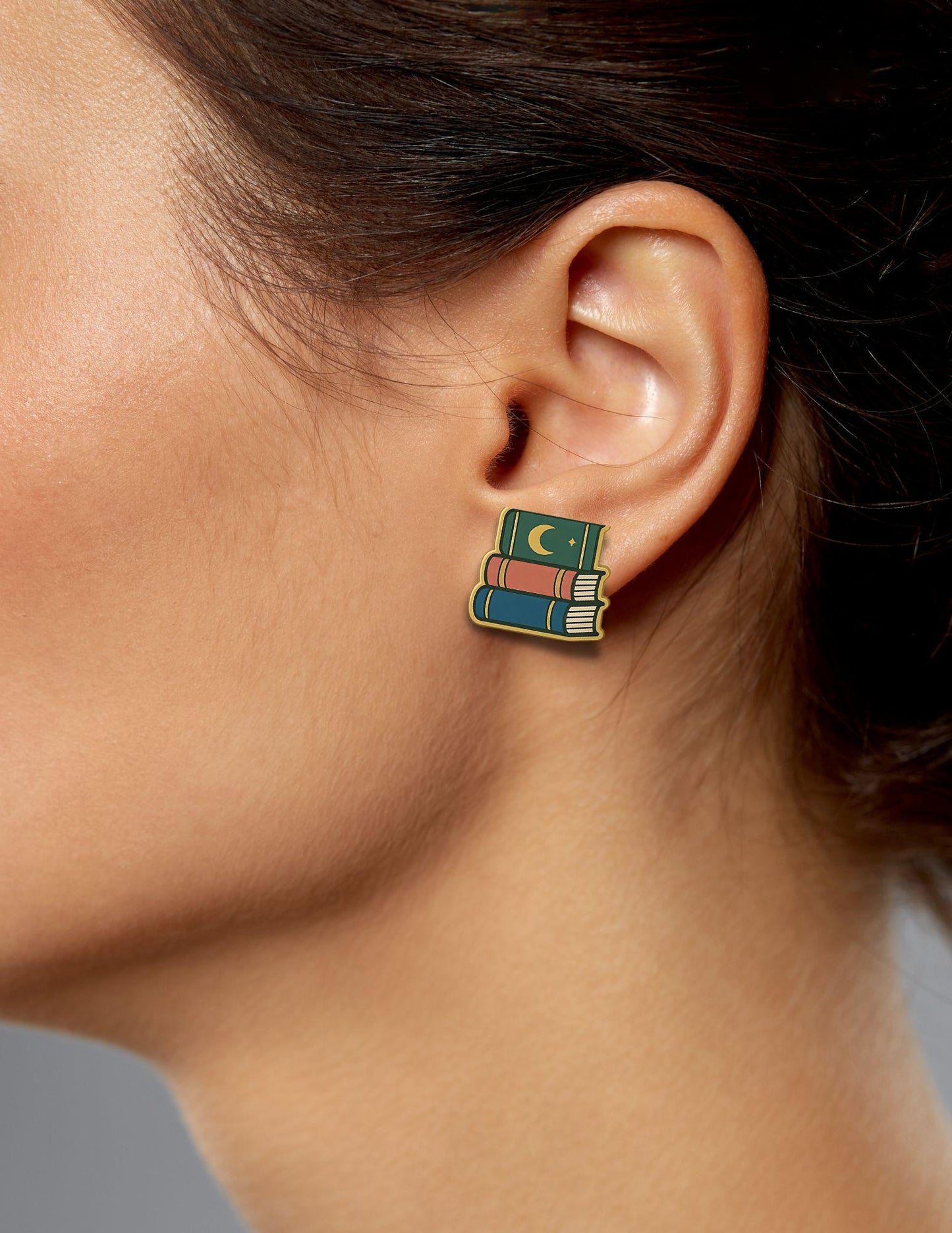 Celestial Book Stack Earrings | Handmade with Love in Chicago