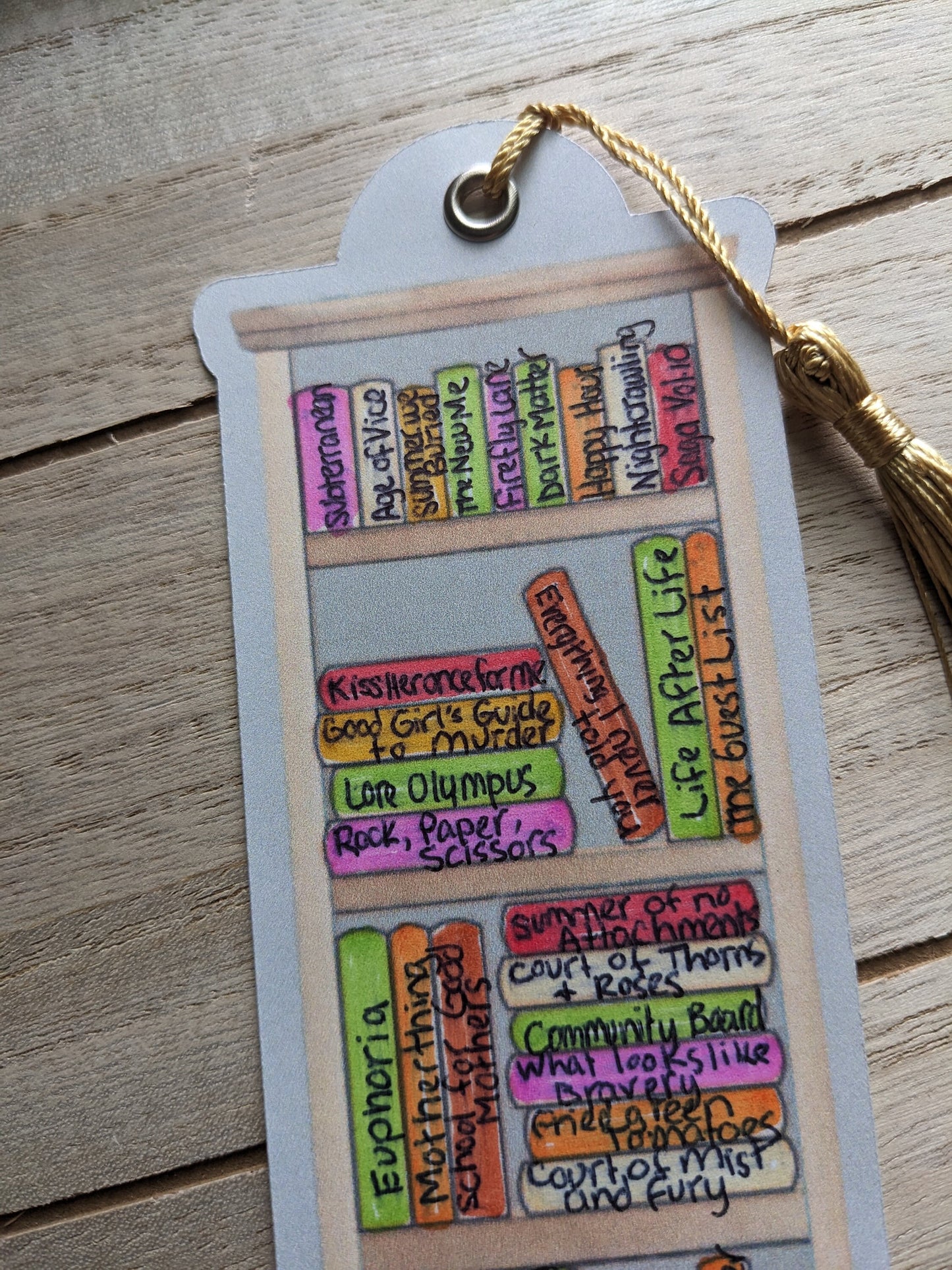 Bookshelf Book Tracker Bookmark - Reading Log for Bookworms