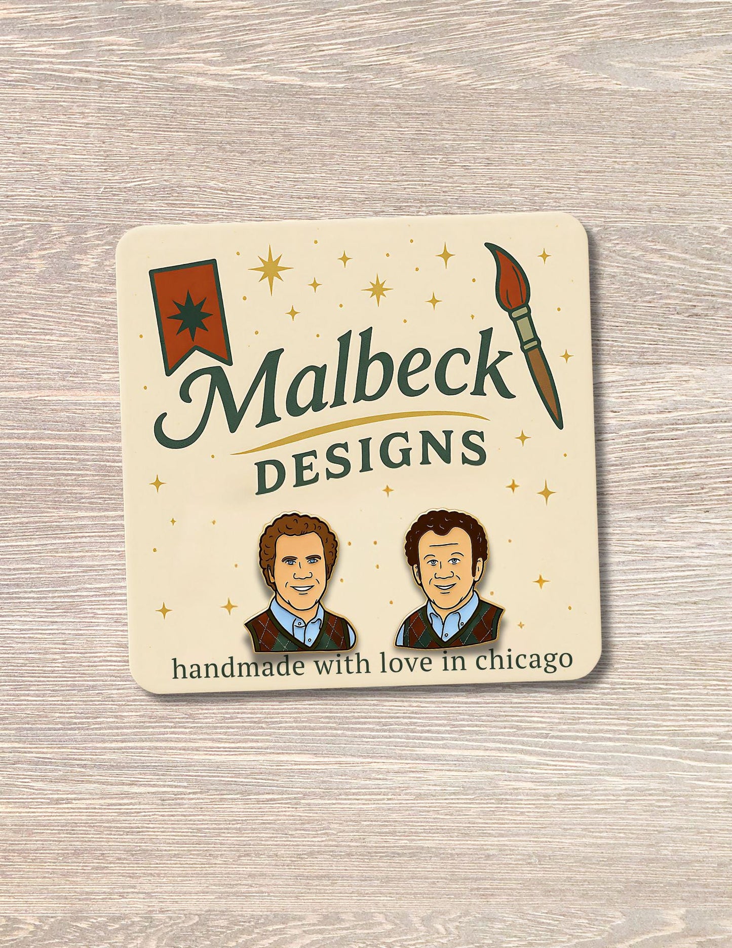 Step Brothers Inspired Earrings | Funny Pop Culture Studs | Handmade Shrink Plastic Earrings